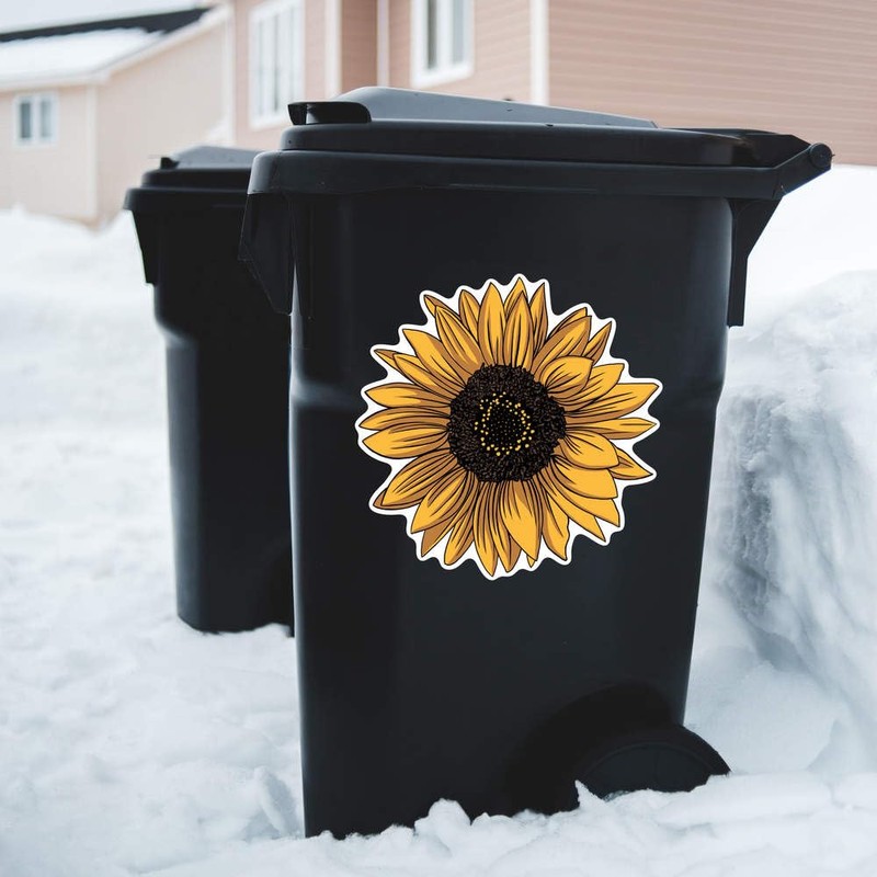 Extra Large 460mm 'Yellow Sunflower' Permanent Sticker Decal for Cars/Windows/Bins/Walls