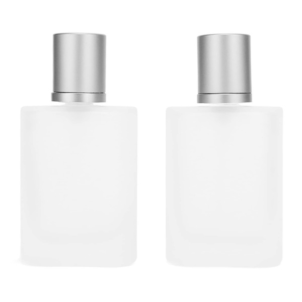 2pcs 50ml Perfume Spray Bottle, Thick Glass Transparent Refillable Travel