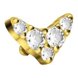 PIERCINGLINE Titanium Screw Attachment with External Thread 0.9 mm Crystal BUMERANG Piercing Attachment Replacement Choice of Colours, Titanium