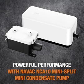 NAVAC NCA10 Mini bomba de condensado - 10.6 GPH, elevación de 33 pies
