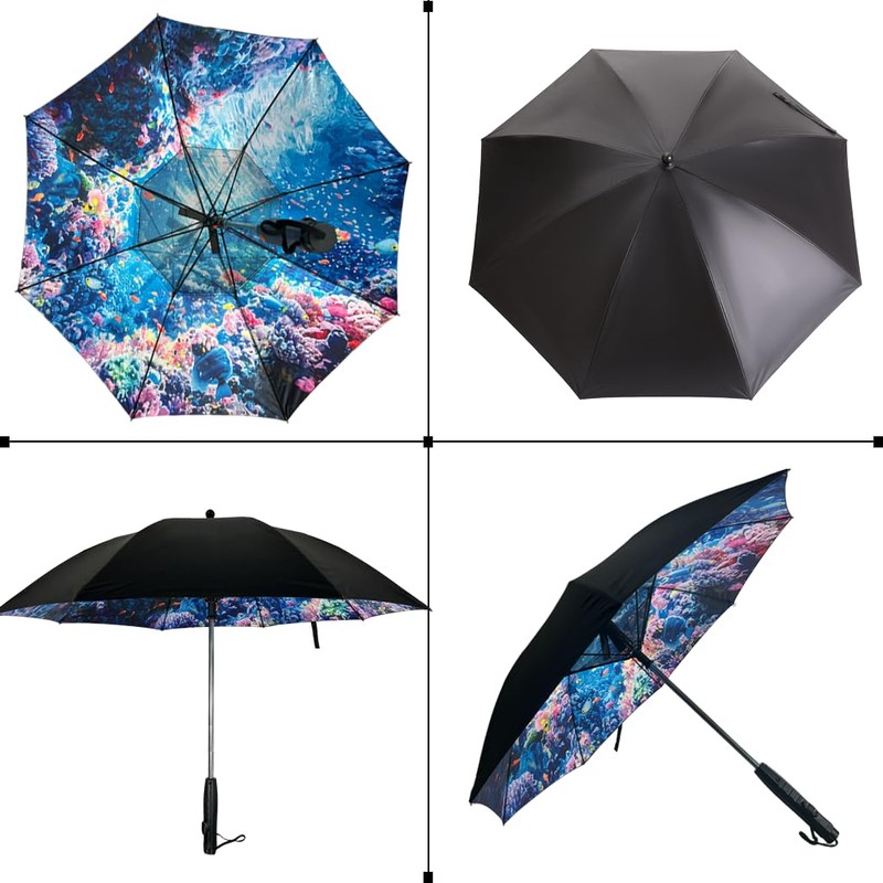 Tefedpot Umbrella with Fan and Mist Spray, 2025 upgraded UV
