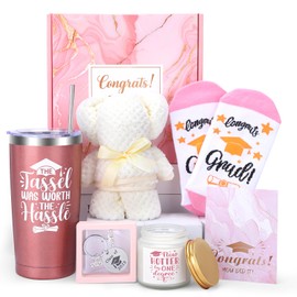 Graduation Gifts for Her 2025, Graduation Gifts Basket with 20 OZ Wine Tumbler for College High School Congratulations Gift Box for Girls Women Daughter Sisters Friends