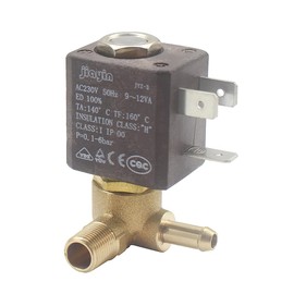 JIAYIN JYZ-3 Normally Closed N/C 2/3 Way AC 230V G1/8'' Brass Steam Generator Water 2 Position 3 Way Solenoid Valve (JYZ-4P)