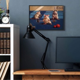 Stupell Industries Mice Lifting Weights Animal Gym Rat Humor Lucia Heffernan Black Framed Wall Art, 24 x 30