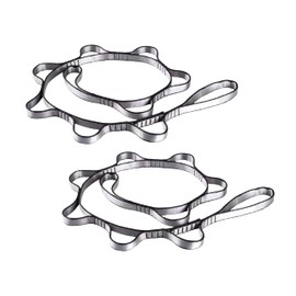 2pcs safety daisy chain, multi-ring adjustable nylon strap rope yoga pilates stretch band (Gray, Length：1.8m)