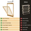 GRISSHMO Clothes Drying Rack, Foldable Bamboo Wall Mounted Laundry Rack