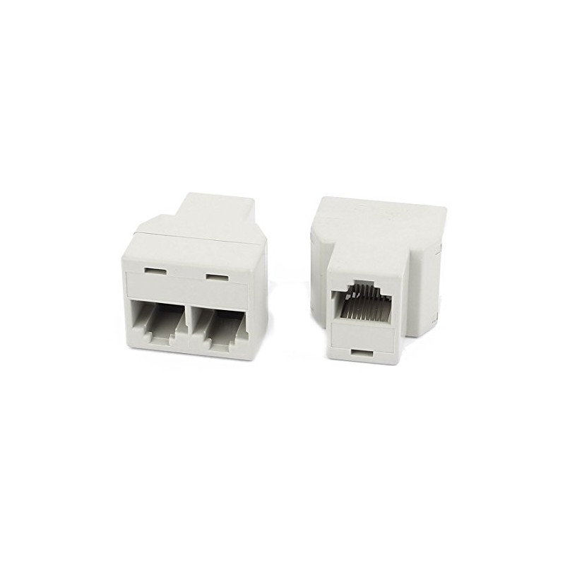 uxcell 2Pcs 3 Way RJ45 8P8C Internet Extension Connector Cable