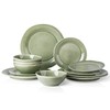 AmorArc Ceramic Dinnerware Sets, Handmade Stoneware Reactive Glaze Plates and