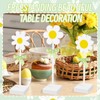 3 Pcs Daisy Wooden Sign Decor Tall Standing Daisy Block