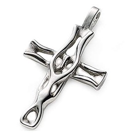 Leger T08 Pendant Top, Cross Titanium, Top Only, Made in Japan, Hypoallergenic, Titanium Metal