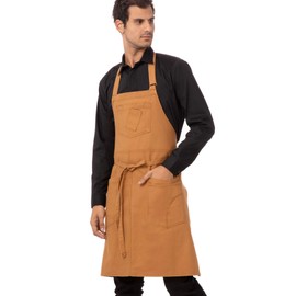 Chef Works Men's Rockford Bib Apron, Nutmeg
