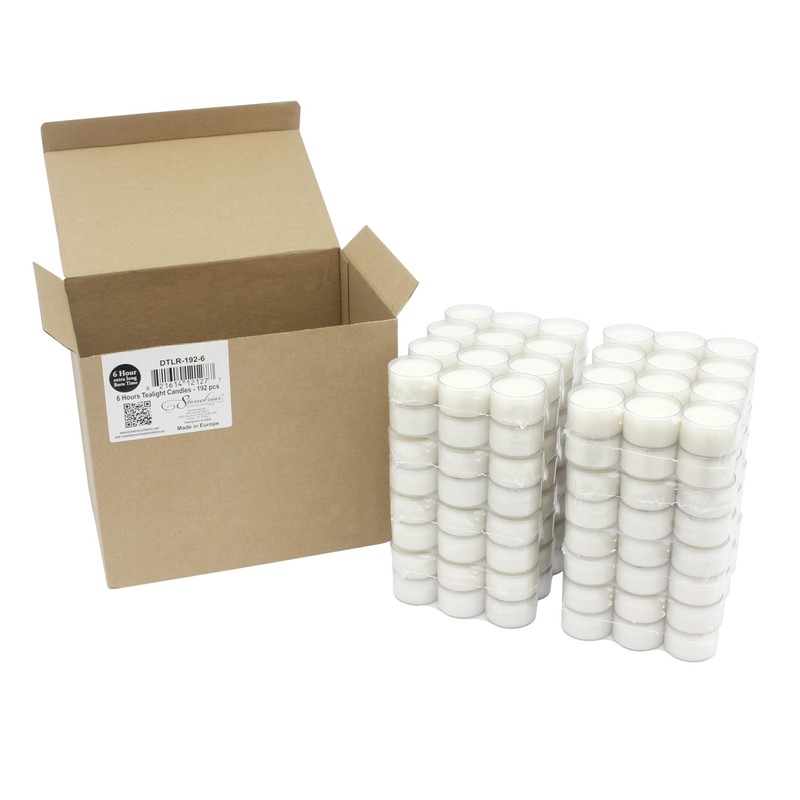 Stonebriar 48 Count White Unscented Smokeless Long Burning Clear Cup
