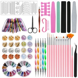 JOYBOY Nail Art Pinsel Set,107pcs Nail Art Dekoration Zubehör Set,15 Stöcke Nagel Pinsel Rosa,Nail Pinsel Set,5 Stücke Dotted Pen etc Nageldesign Zubehör,Werkzeug für Nagelkunst Nageldesign Maniküre