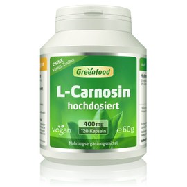 L-Carnosine, 400 mg, 120 Capsules, High Dosage, Vegan - Important Amino Acid. Made by Fermentation. No Artificial Additives. No Genetic Engineering.