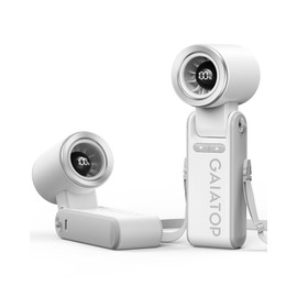 Gaiatop Portable Handheld Mini Fan, 21 Working Hours 6 Speeds, Rechargeable Battery Operated, 180° Foldable with LED Display, Small Desk Personal Fan for Women Gifts Travel, Working- White