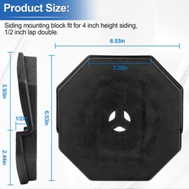 Siding Mounting Blocks, Vinyl Siding Kit Blocks with Built-in Electrical Box, Black Outdoor Light Mounting Plate for 1/2 Inch Lap and 4 Inch Siding