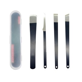 4 Pcs Pedicure Knife Set, Stainless Steel Foot File Rasp Dead Skin Corn Foot Callus Remover Kit Ingrown Toenail Knife Tools Foot Scraper Knife for Dead Skin (Black)