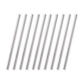 TOP-VIGOR 10pcs Stainless Steel Rods 5mm x 150mm, Metal Solid Round Shaft Rods Lathe Bar Stock for DIY Crafts Car Helicopter Airplane Model