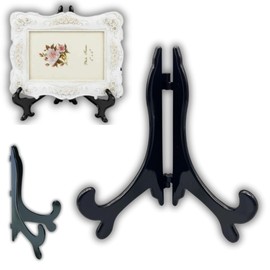 citystores® Medium Black Plate Stand for Display Durable Plate Holder Elegant Design for Home Decor Kitchen Dining (6"-10")
