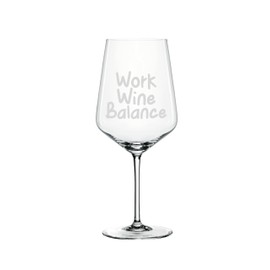 Spiegelau & Nachtmann Style Weinglas 630ml mit Gravur Work Wine Balance - Witziges Geschenk für Weinliebhaber - Glas mit Spruch - Geburtstagsgeschenk für Sie & Ihn (Work Wine Balance)