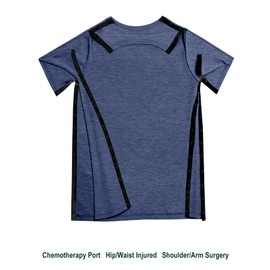 Post Shoulder Surgery Shirts for Men Women Unisex After Rotator Cuff Surgery Shirt Snap Access Recovery Hospital Shirt (US, Alpha, X-Large, Regular, Regular, Dark Blue)