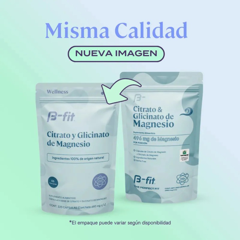 Fit Citrato Glicinato Magnesio 220 Cápsulas 496 Elemental Por Dosis