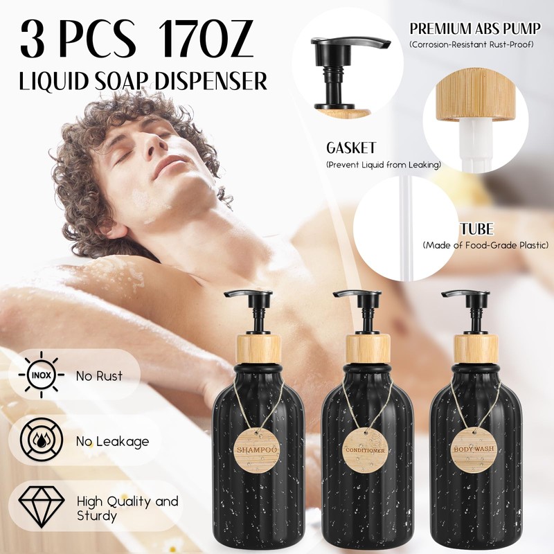 XLHOMO Black Bathroom Accessories Set 17PCS Bathroom Set with 3PCS
