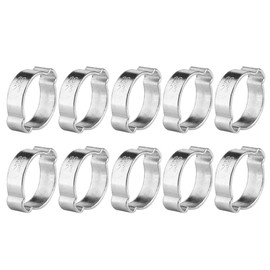 Hapivida 10pcs Two-Ear Hose Clamp 5-23mm Zinc Plated Stainless Steel Double Ear Crimp O Clips,Hose Fastener for Fule Petrol Pipe Tube(20-23MM)