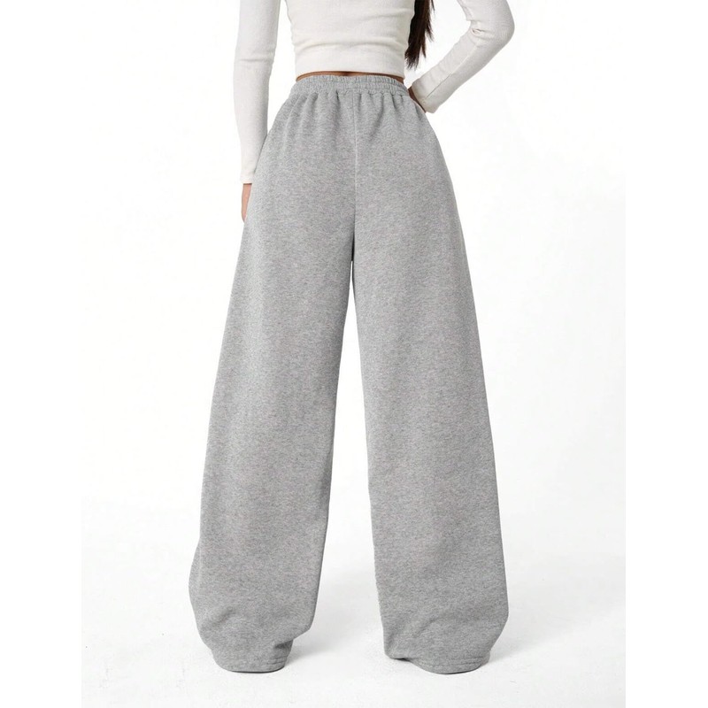 FACDIBY Fleece Lined Sweatpants for Women Wide Leg High Waisted