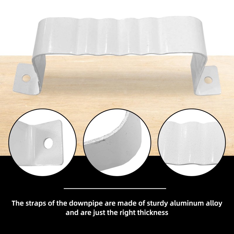 Gutter Downspout Adapter to Drain Pipe with Straps, 3" x