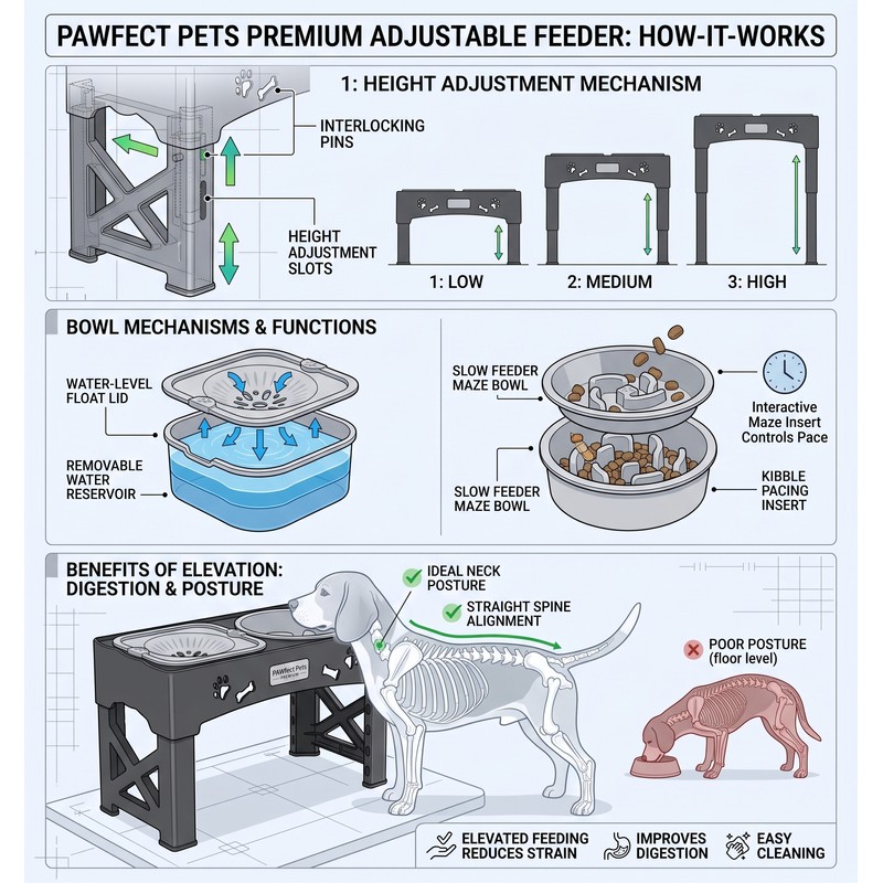 Adjustable Elevated Pet Feeder for Dogs and Cats – 3