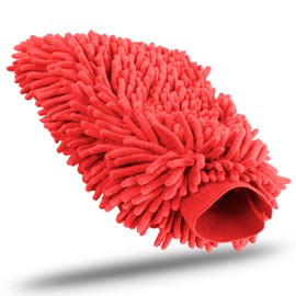 KUNSTIFY Waschhandschuh Auto Zubehör Mikrofasertücher Auto Reinigungsset Microfasertuch Autopflege Politur Auto Autopolitur Autopflege Nanofasertuch Cockpitpflege Auto Trockentuch (Rot)