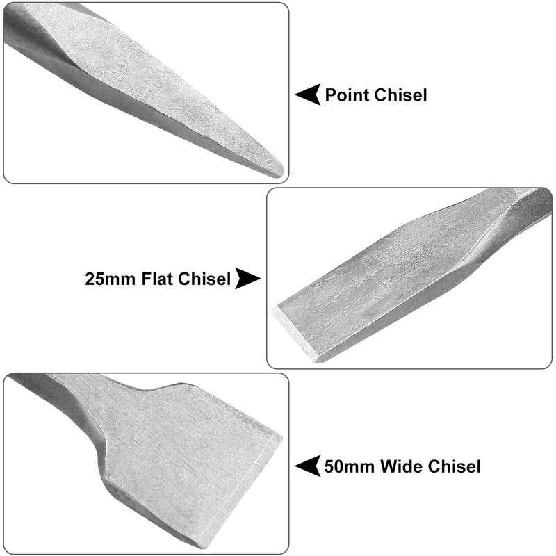 6 Pcs SDS Max Bits Chisel Set Hammer Drill Chisel