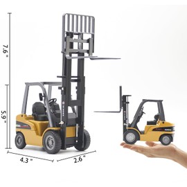 Dollox Die-cast Forklift Truck Toys 1/50 Scale Metal Engineering Vehicle Fork Truck High Detail Construction Vehicles Model Collection Forklift Decoration Toy Gift for Kids