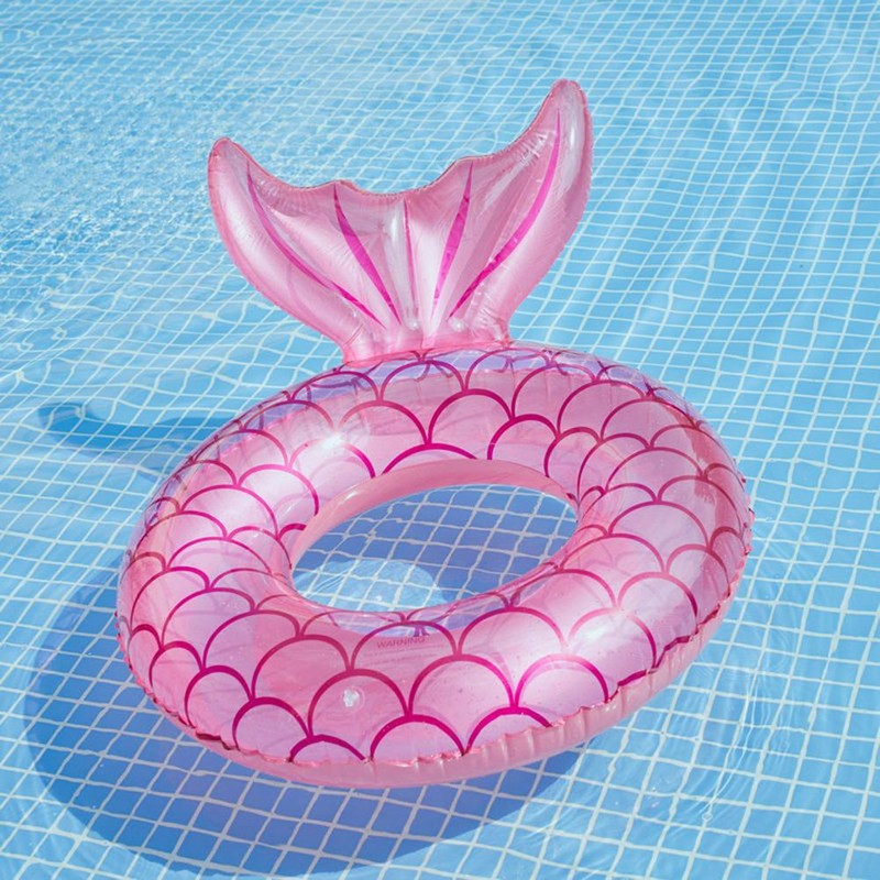 Inflatable Mermaid Swimming Ring PVC Mermaid Tail Tubes Water Party