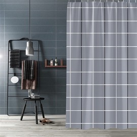 High-end fabric waterproof shower curtain 120 200cm/bathroom/partition modern gray/L 3ea