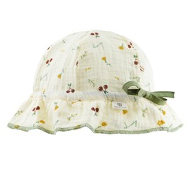 KeepSa 100% Cotton Sun Hat Baby Girls Boys Children Summer Children's Hat Fishing Hat with Wide Brim, cherry