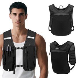 Hydration Vest Running Women, Men's Lightweight Runners Backpacks, Running Vest with Water Bladder, Adjustable Chest Straps, for Marathon Trail Running Cycling Hiking Climbing