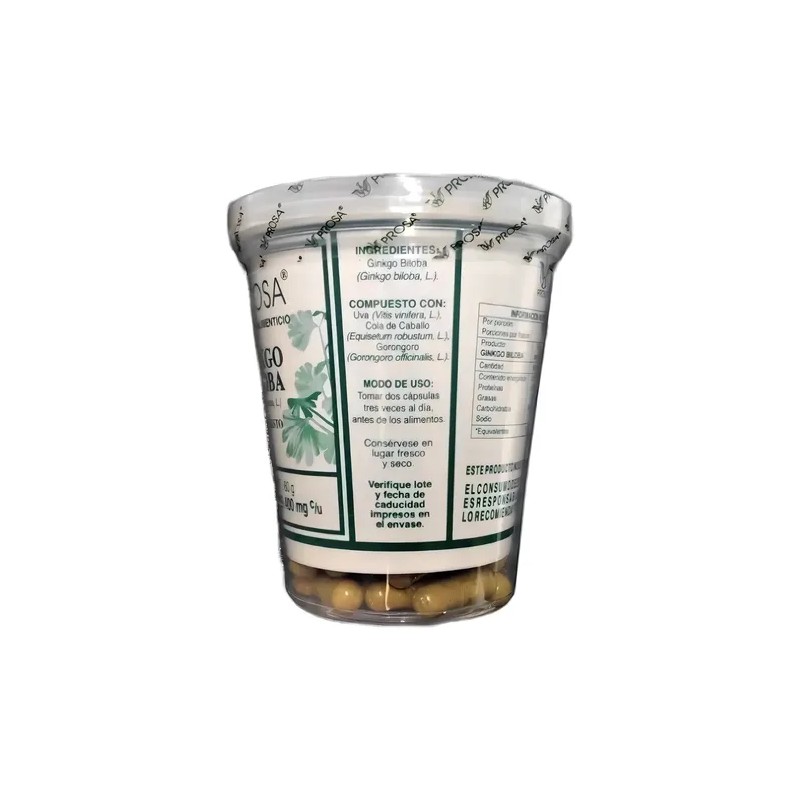 Ginkgo Biloba Prosa Suplemento Herbal Vegano Cápsulas Bienestar