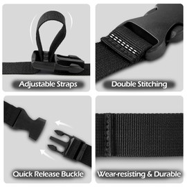 Solim Boat Cover Tie Down Straps, 6 Pack Heavy Duty Polyester Adjustable Boat Cover Straps with Quick Release Buckle, 1" Wx96 L Durable Trailerable Replacement Tightening Strap, Black