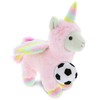 DolliBu Pink Flying Llamacorn Stuffed Animal with Soccer Ball Plush