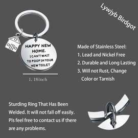 Lywjyb Birdgot Housewarming Gift for Best Friend I Can't Wait to Poop in Your New Toilet Keychain New House Gift (Wait to Poop CA)