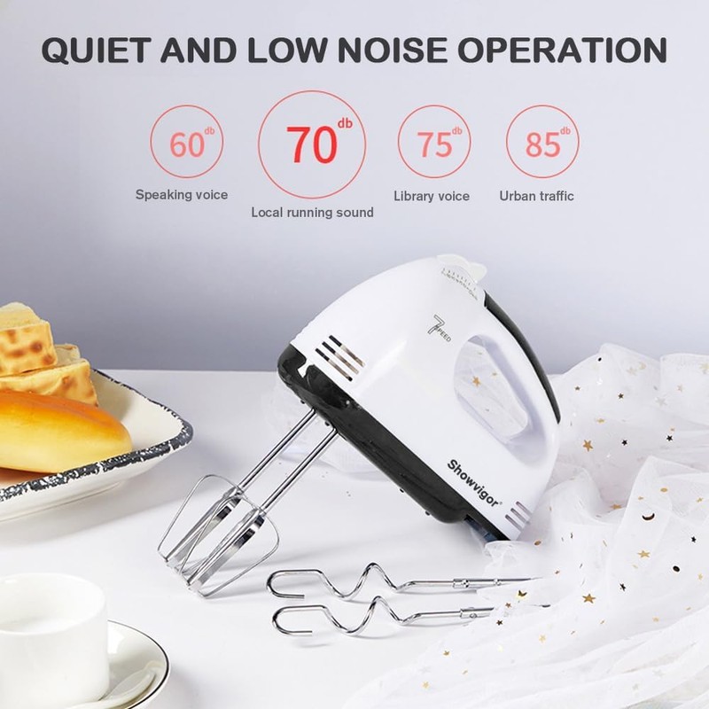 Showvigor Electric Hand mixer - 7 Adjustable Speed 180W Handheld