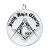 Faith Hope Charity Square & Compass White & Black Masonic