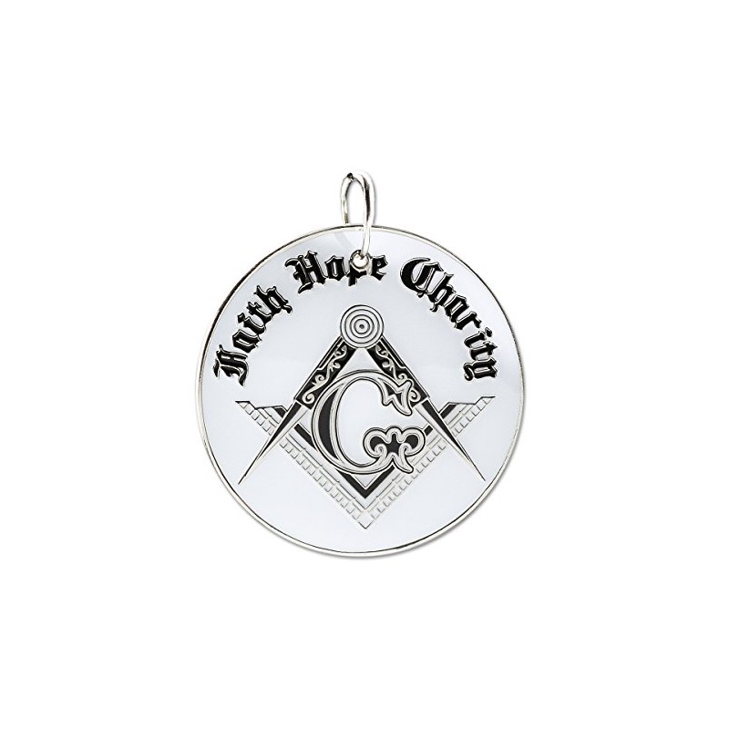 Faith Hope Charity Square & Compass White & Black Masonic