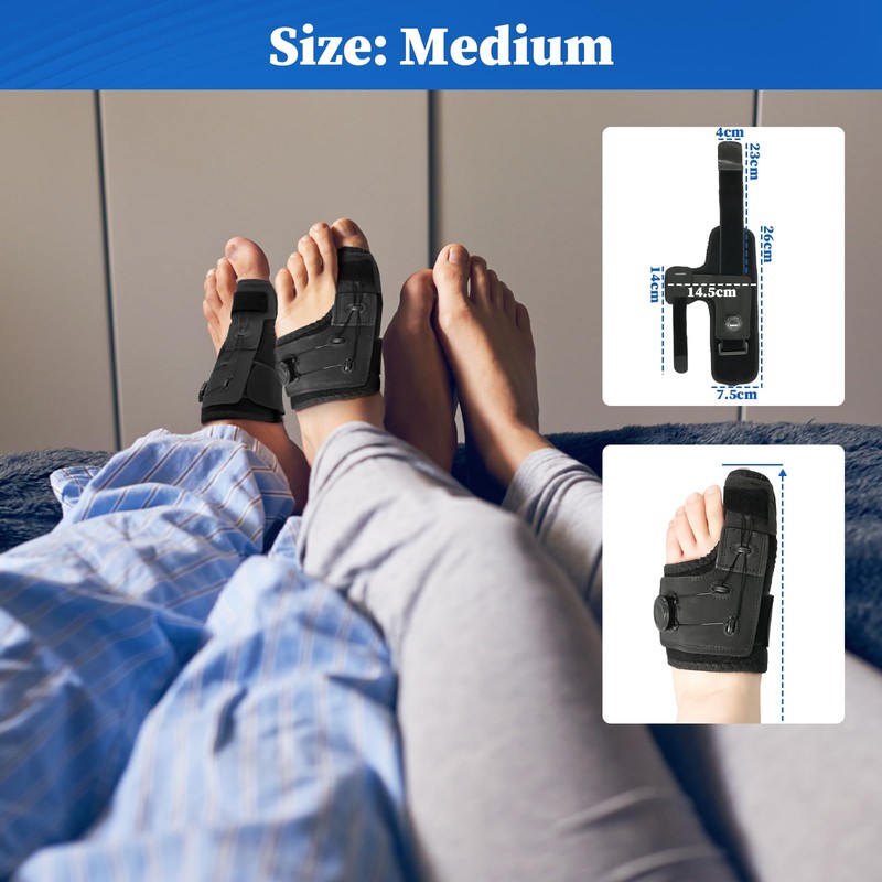 PNGOS Hallux Valgus Correction for Right, Adjustable Button, Hallux Valgus