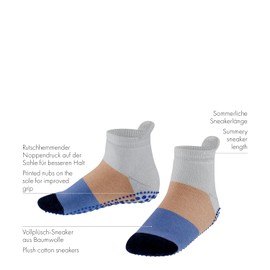 FALKE Unisex Children's Colour Block House Socks, Breathable, Sustainable Cotton, Non-Slip Nubs on the Sole, Comfortable with Plush Skin-friendly, Flat Seam Against Pressure, Pair of 1, Rosa Gloss 8550