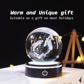 Cava Heat Lake Night Light with Ocean Color Show - 3D Laser Dolphin Lamp for Bedroom Decor, Unique Gifts for Women, Dolphin Lover Presents for Christmas Mothers Day Birthday