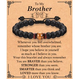 ACOGVN Gifts for Brother Best Funny Big Brother Gifts for Older Adult Borther Gifts from Sister Brother, To My Brother Bracelet -Birthday Christmas Retirement Gifts for Brother Teen Boys Men Him