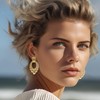 CLASSYZINT Gold Twist Dangle Earrings, Zinc, No Gemstone